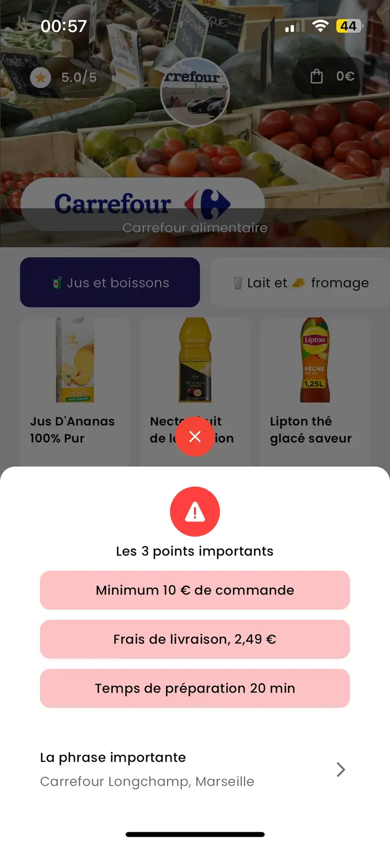 Conditions de l'annonce