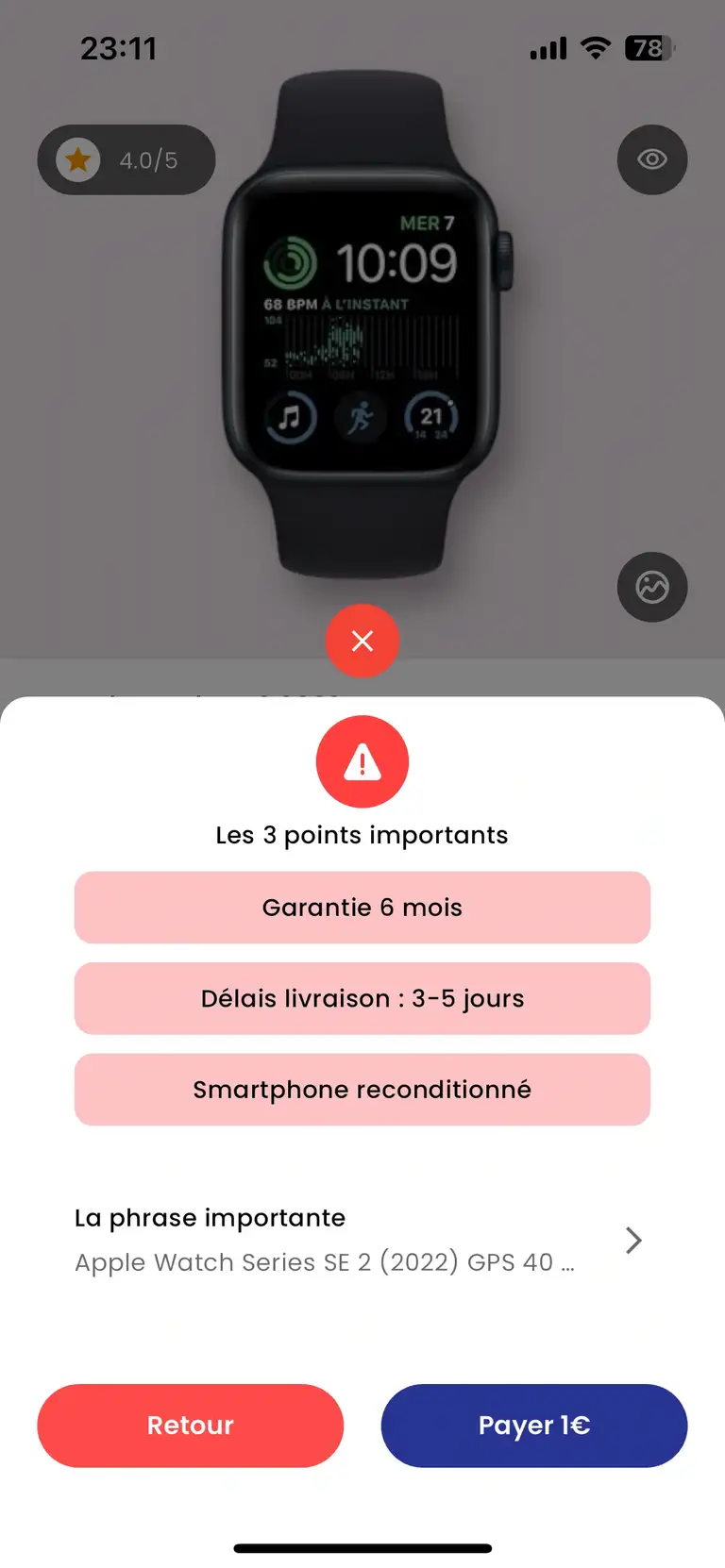 Conditions et garantie